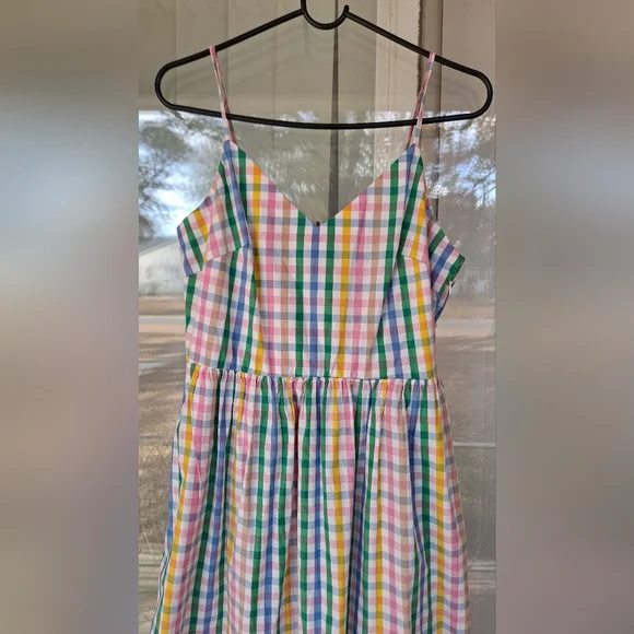 J.Crew Colorful Plaid Sundress Maxi Dress NWT Sz. 10 New With TagsNew wi… - Picture 4 of 8